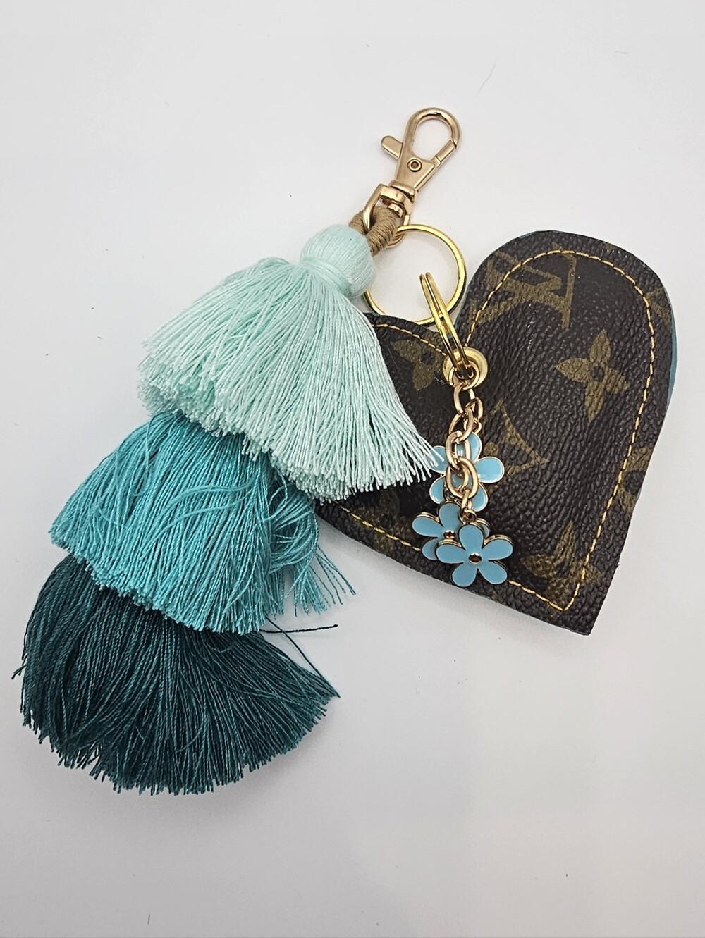 Upcycled Leather Purse Key Chain Charm